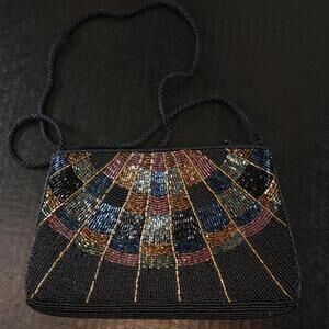 elegant beaded black evening bag